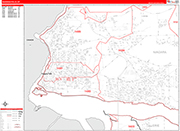 Niagara Falls  Wall Map Red Line Style